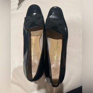Vintage Ferragamo black leather loafers